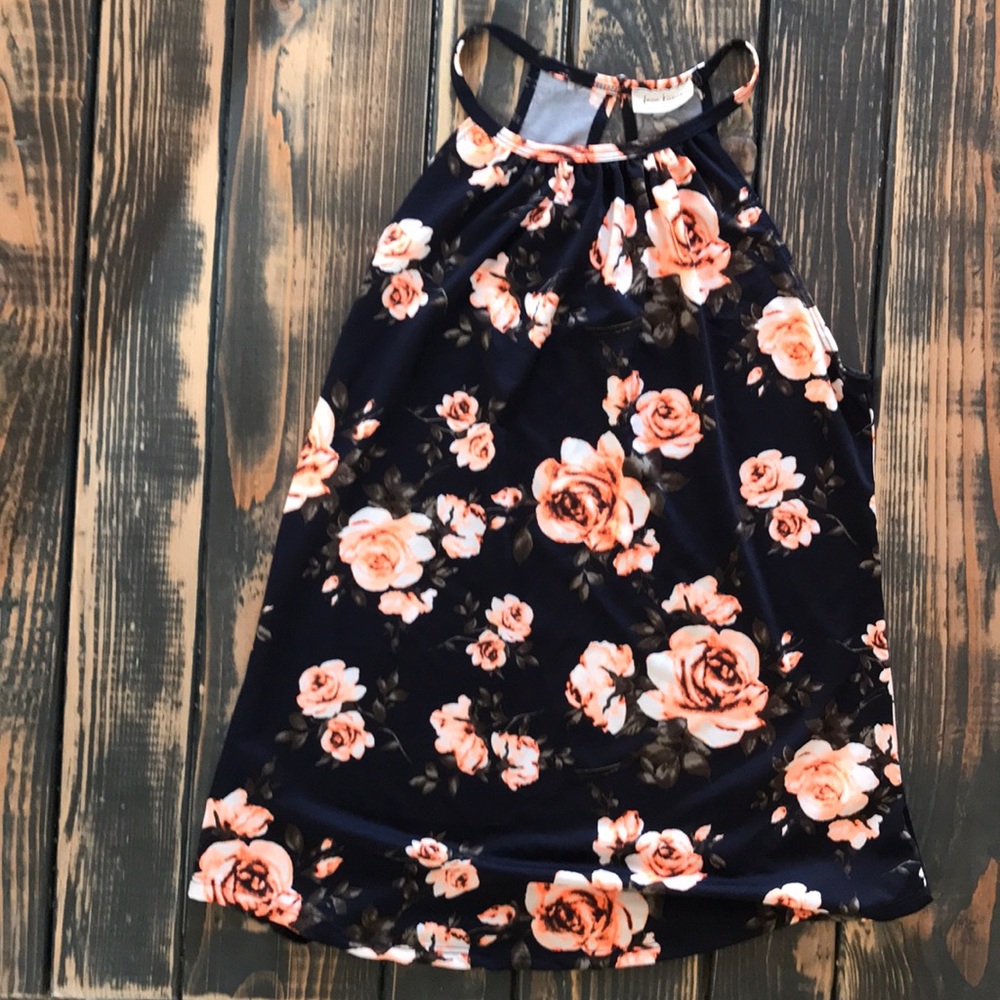 Dark Navy Floral Tank